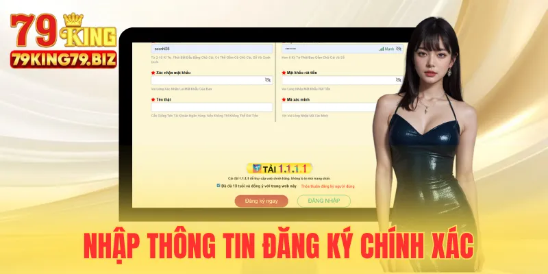 Điền dữ liệu đăng ký đủ, chính xác